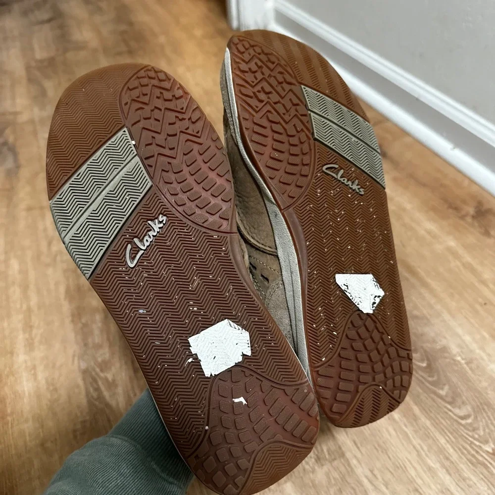 Clarks | Men's Tan Brown Nubuck Coastal Ortholite Leather Boat Shoes, Size 8.5